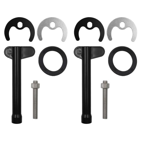 Sarini 2 Sets Replacement Basin Washer Fixing Fitting Tool Kit, Single Hole Sink Kitchen Bath Fixing Fitting Tool Kit (Black, Silver)