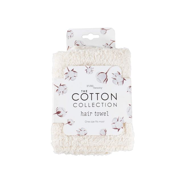 Cotton Collection Hair Towels, Reduce Drying Time, Luxurious Cotton, Great for All Hair Types and Lengths, Home Spa Experience, Pack of 2