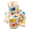 40th Birthday Wrapping Paper, 2 Sheets and 1 Matching Tag (White)