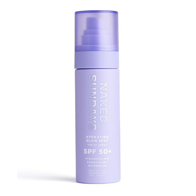 Naked Sundays SPF50+ Hydrating Glow Mist 75ml - Daily Face Sunscreen Spray, SPF Face Spray, Sunscreen Spray for Face, Face Mist Sunscreen