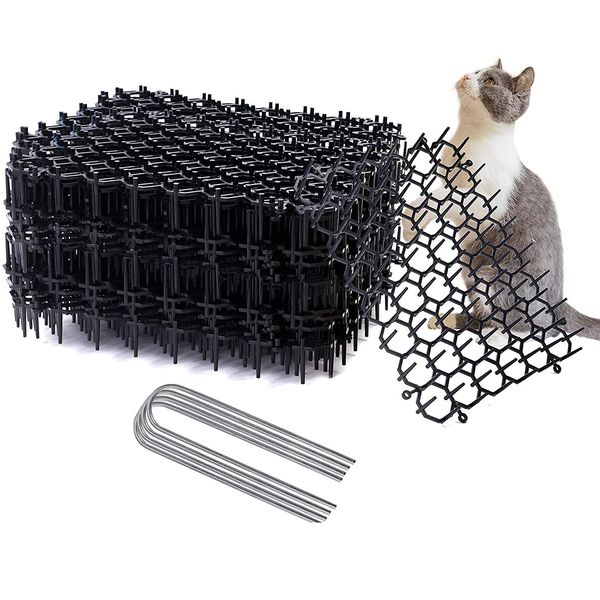 20pcs 15.5cm*20 cm Cat Scat Mat Digging Stopper Spikes Mats, Cat Repellent Mat, Anti Cat Spikes Indoor Mats for Garden Outdoor