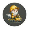 Funny Construction Worker Gnome Dad For Men Concrete Mixer PopSockets Adhesive PopGrip