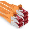 1aTTack.de - 5x 0.5m CAT6 patch cable S/FTP PIMF shielding CAT.6 RJ45 network cable Ethernet cable DSL LAN router switch modem patch panel - orange - 5 pieces