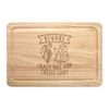 Beware Crazy Mac and Cheese Lady Rectangular Wooden Chopping Board