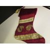 Christmas Stocking, Silky Burgundy Fabric with Sequins, NWT