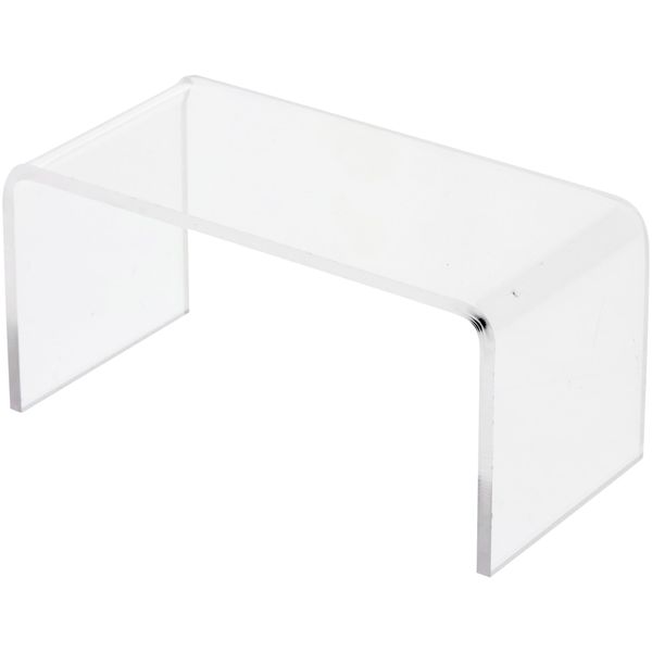 Plymor Clear Acrylic Rectangular Display Riser, 2" H x 4" W x 2" D (1/8" Thick), Pack of 3
