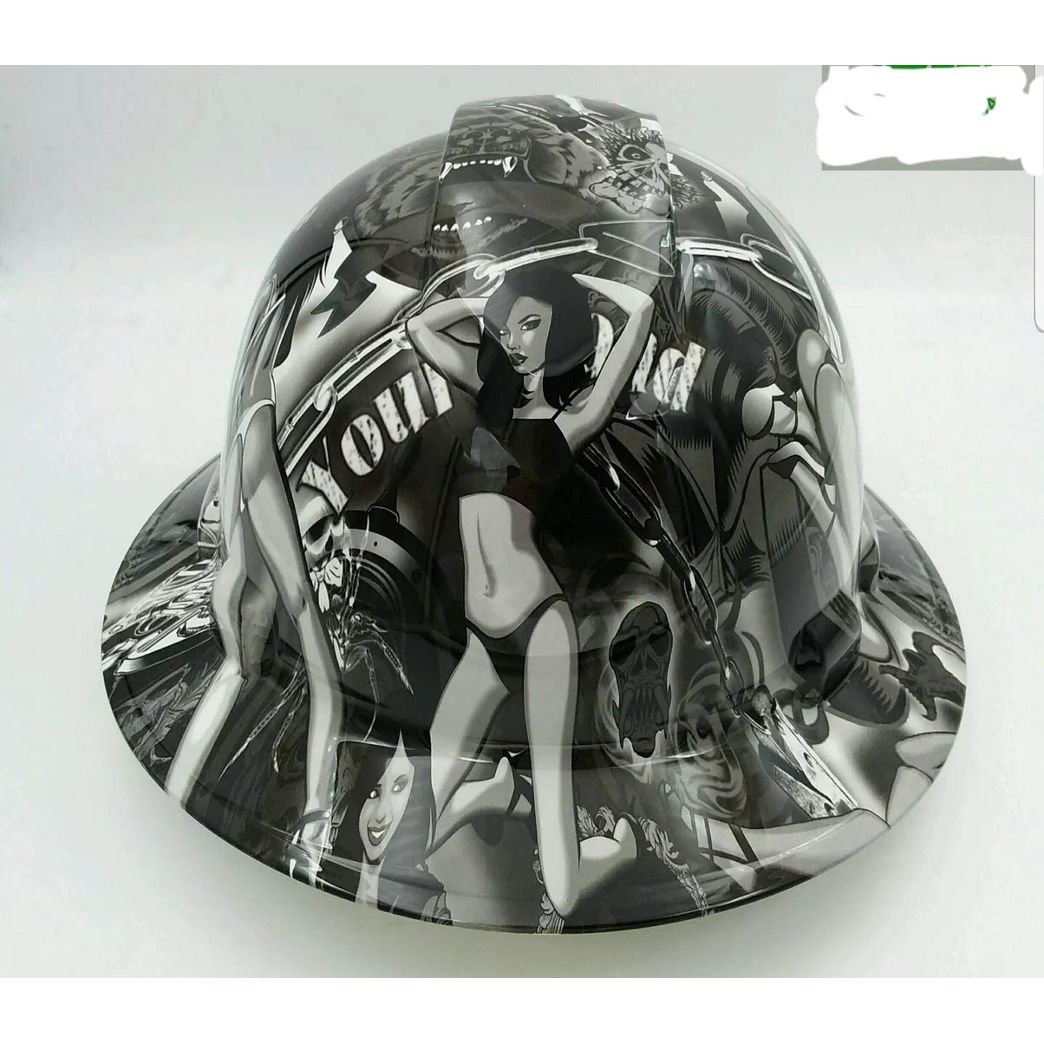 Wet Works Imaging Customized Pyramex Full Brim Biker Babes Hard Hat with Ratcheting Suspension EveryMarket