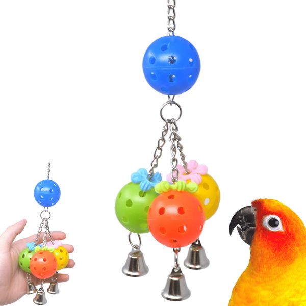 Bonka Bird Toys 1390 Ball Chandelier 8.50" x 3.50" Small Parrot Puzzle Tug Pull Cage Toy, Cockatiel, Lories, Lorikeets, and Similar