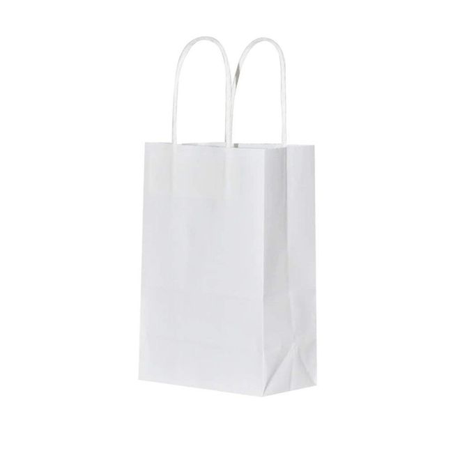 White Kraft Paper Bags, Small Paper Gift Bag, Photo Bags, Shopping