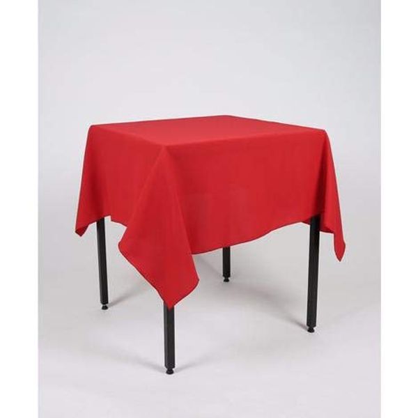 Hope Textiles Red 48" x 48" (121cm) Small Square Fabric TABLECLOTH/TABLE CLOTH (Polyester, not cotton)