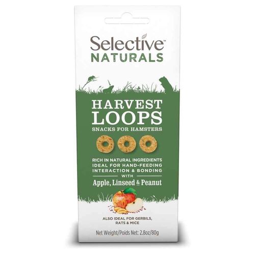Supreme Petfoods Selective Naturals Harvest Loops with Apple, Linseed & Peanut (Pack of 4), Brown, 2.8 OZ