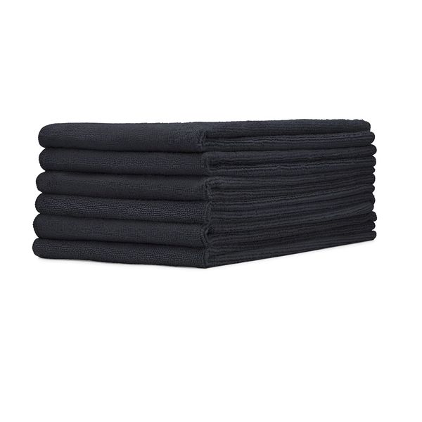 16" x 24" MW Pro Multi Surface Microfiber Towels | 6 Pack (Black)