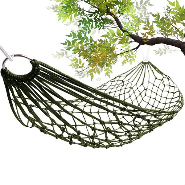 Mesh Rope Hammocks for Outside - Sleeping Hammock Nylon Camping - Hammock Large Weight Limit Swing Mesh Hammock Large Hammocks for Outside Nylon Hammocks