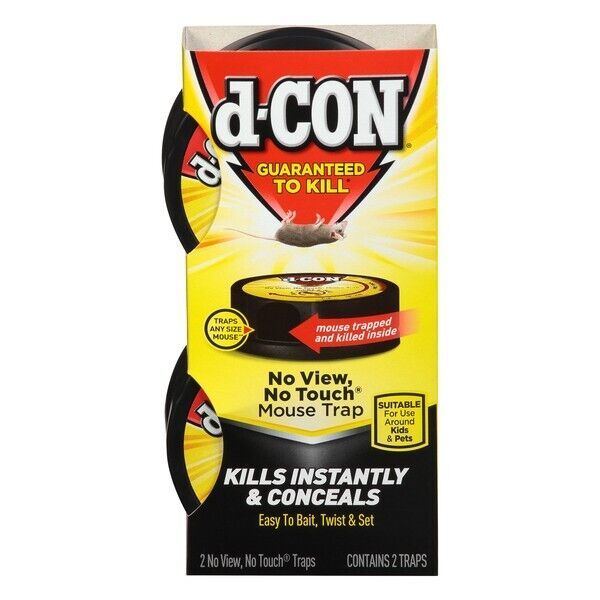 d-CON Guaranteed to Kill  No View, No Touch Mouse Trap (2 Count) 🎆Pack of 3🎆