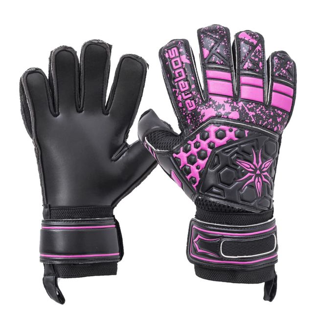 erebos Goalie Gloves 1000055 Darkness Flat PK Grip Poison Pink 6 Black x Pink