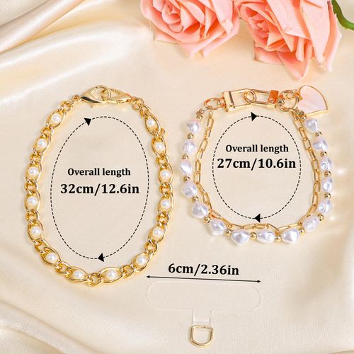 Bruislard Beaded Phone Wrist Straps with Charms Chain Phone Chain Camera Charm Strap for Camera Wallet