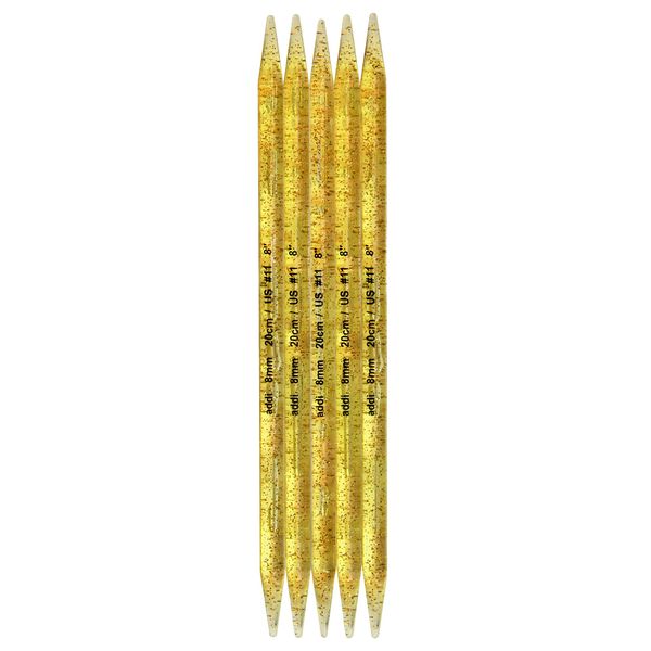 Addi Double Pointed Needles, Champagne Plastic, 25cm, 12mm
