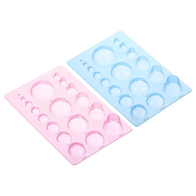 PATIKIL 2pcs 195x130mm Paper Quilling Template Board Half Ball Dome 3 Row Mold Crinper Tool for 3D Flower Pot Craft Blue Pink