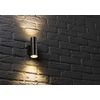 Single GU10 Outdoor Up and Down Wall Light with Daylight Sensor in Matt Black