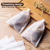 Dolaso 100 Pcs Disposable Tea Filter Bags, Drawstring Seal, Filter Paper, Rectangular, White