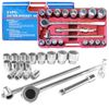 21pc. 3/4" DRIVE DR SAE SIZE SIZED LARGE RATCHET SOCKET SET TOOL KIT WRENCH