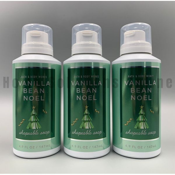 Bath & Body Works Vanilla Bean Noel Shapeable Foam Soap S/3 4.9 Fl Oz #9025