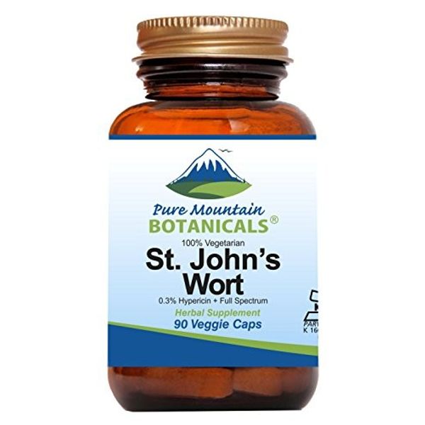 St. John's Wort - 90 Count Capsules with Standardized 0.3% Hypericin, 450mg