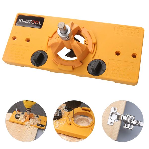 BI-DTOOL 35mm Hinge Jig, Hinge Drilling Jig Hole Guide Woodworking Tools for Kitchen Cabinet Doors Hinge