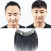 FUNTRESS Hairline Wig, Men's Ultra Thin Type Bangs, Medical High Forehead Hair Piece, 100% Human Hair, Natural Breathable, Straight (1.2 x 6.7 inches (3 x 17 cm)