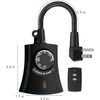 HBN Outdoor Light Timer with Remote Control, Waterproof Light Sensor, 2 Outlets