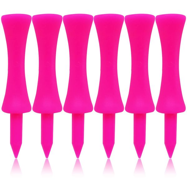 Golf Tees Kunststoff Golftees Tee Set für Driver Wert 60 100 Stück Wiederverwendbar Plastik Kurz Lang Blau Rot Rosa Orange Weiß Multi Farbe 32 39 51 58 70 mm für Golfer (Rosa 58mm, 100 Stück)