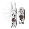 Indiana Metal Craft Thin Red Line Switchblade Golf Divot Repair Tool Stainless Steel with 2 Removable Ball Markers