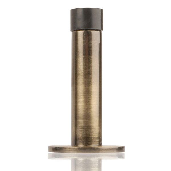 Projecting Door Stop Antique Brass 64mm Wall or Skirting Mounted