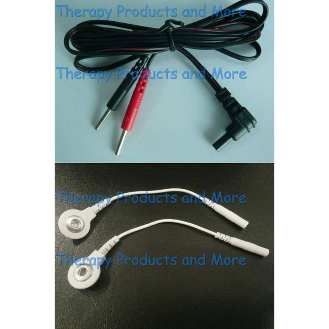 Electrode Cables for iRelieve ET-1313 ET-7070 -Use Snap OR Pin Electrodes Pads!