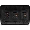 Triple SPST On-Off Switch with Bezel, 12-Volt, for RV, Trailer, Camper (Black)