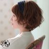 Montblanc Short Wig, Partially Hand Planted, Made in Japan, Feminine Short, Curly Style, Random Curl, Short Perm, 5 Colors Available, lemon tea