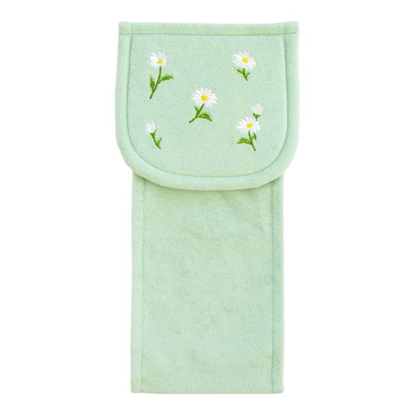 OKA Fleur Blanc Toilet Paper Holder Cover, Green, (Washable, Floral, Feminine)