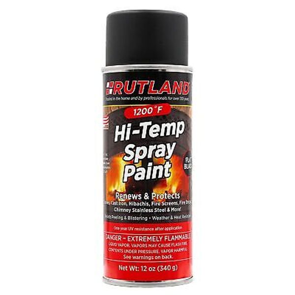 80 Hi-Temp Spray Paint, Fl Oz (Pack of 1), Black, 12