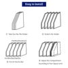 Marte Vanci Collapsible 4 Compartment Magazine Holder Desktop Adjustable Stur...