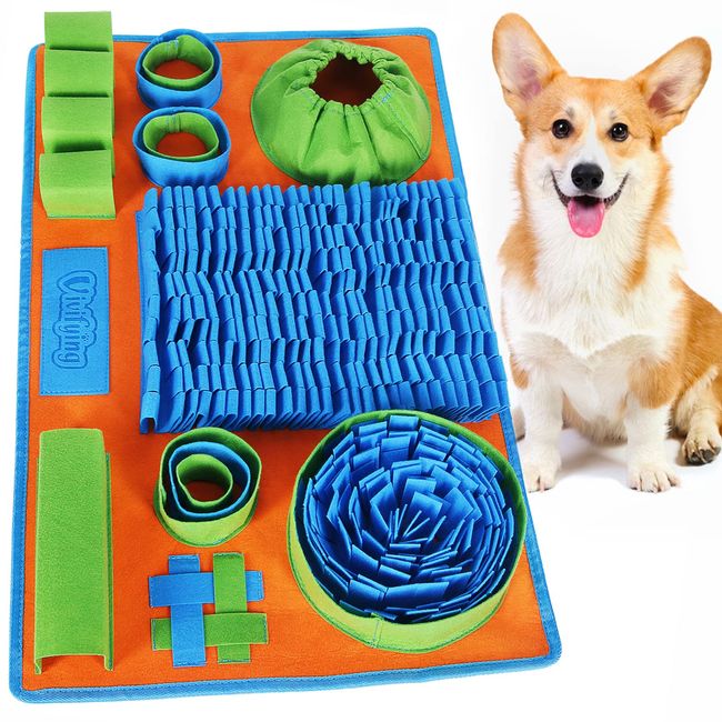 Vivifying Snuffle Mat for Dogs, Interactive Feeding Game for Boredom and Mental Stimulation, Sniff Mat Helps Small Dogs and Cats Slow Eating and Keep Busy