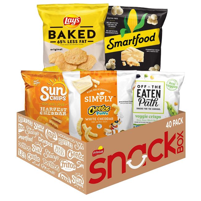 FritoLay Ultimate Smart Snacks Care Package Variety Assortment of Chips & Crisps Ready to Go Snacks, 40 Count