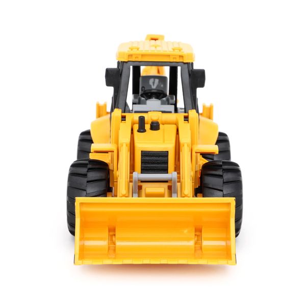 Toyland® 28cm (11") Friction Powered Backhoe Loader - Moveable Front Loader & Backhoe - Construction Toys