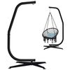Best Choice Products Metal Hanging Hammock C-Stand for Chair/Weather-Resistant Finish, Offset Base - Stand Only - Black