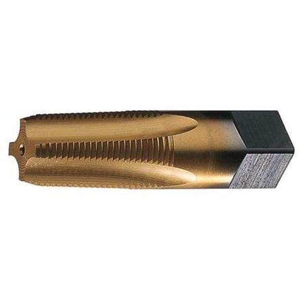 Pipe Tap, Taper, 1/16-27, Bright, 4 Flt
