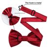 Alizeal Mens Solid Color Adjustable Bow Ties, Wine Red