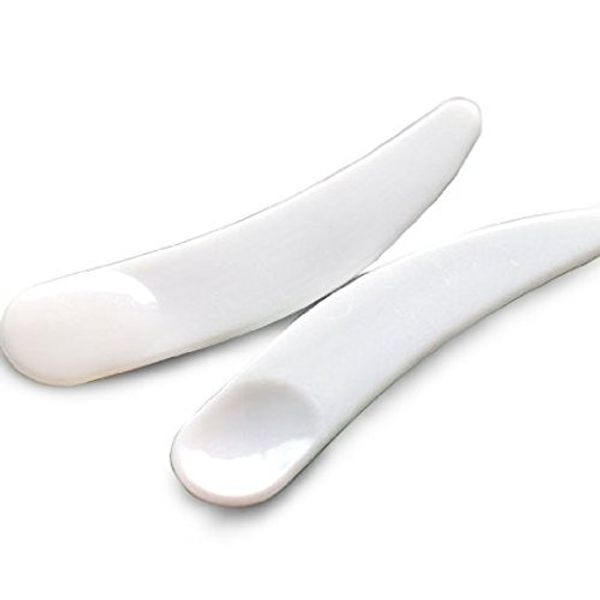 Onwon 100 PCS Mini Curved Cosmetic Scoop Makeup Mask Plastic Spoon (White)