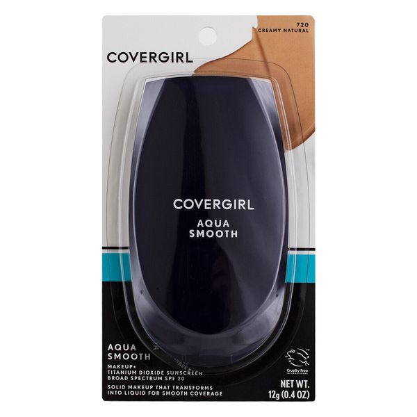 4 Pack CoverGirl AquaSmooth Foundation Makeup, Creamy Natural 720, SPF 20, 0....