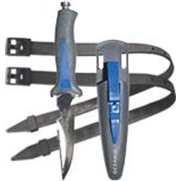 Oceanic Scorpion Scuba Diving Sharp Tip Knife with Sheath and Straps