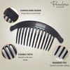Parcelona French Arch Extra Large Black 13 Teeth Interlocking Side Hair Combs Pair