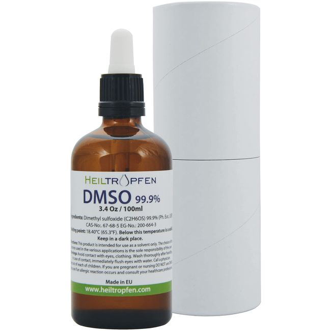 Low odor DMSO - Dimethyl sulfoxide liquid 3.4 Oz - 100 ml | Pharmaceutical grade ingredient | High purity | Heiltropfen®